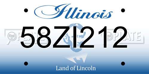 58ZI212 Illinois License Plate