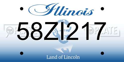58ZI217 Illinois License Plate