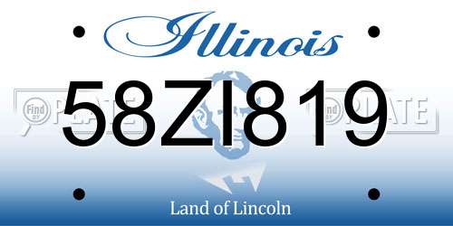 58ZI819 Illinois License Plate