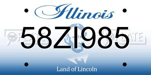 58ZI985 Illinois License Plate