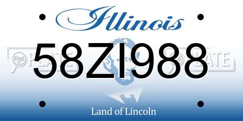 58ZI988 Illinois License Plate