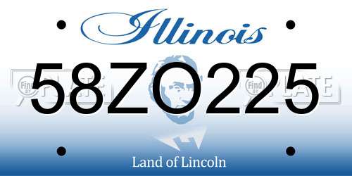 58ZO225 Illinois License Plate
