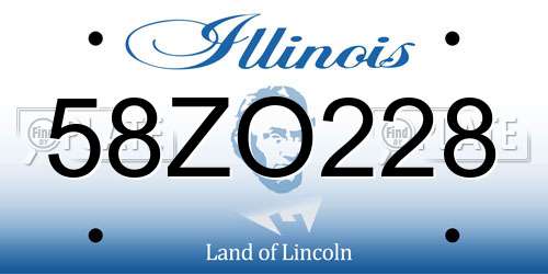 58ZO228 Illinois License Plate
