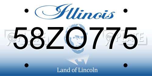 58ZO775 Illinois License Plate
