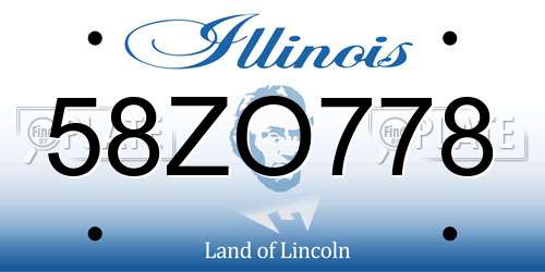 58ZO778 Illinois License Plate
