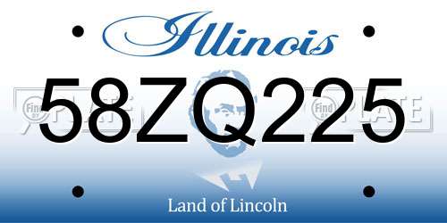 58ZQ225 Illinois License Plate