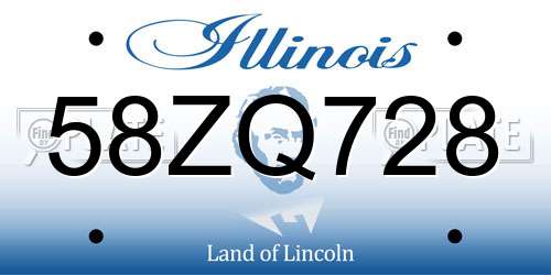 58ZQ728 Illinois License Plate