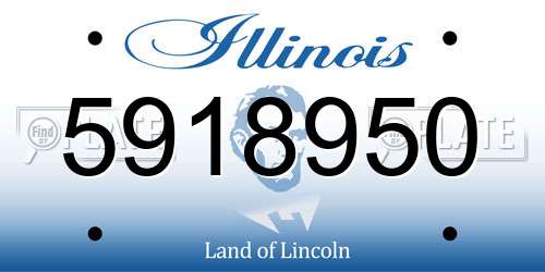 5918950 Illinois License Plate