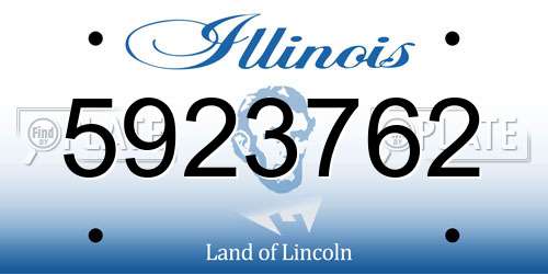 5923762 Illinois License Plate