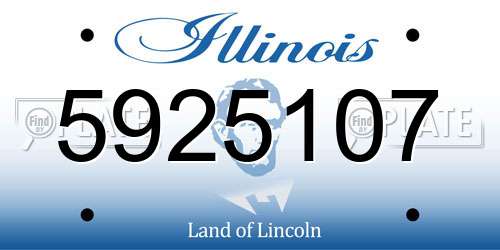 5925107 Illinois License Plate