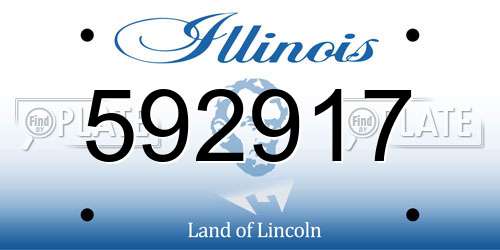 592917 Illinois License Plate