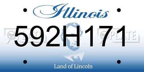 592H171 Illinois License Plate
