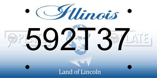 592T37 Illinois License Plate