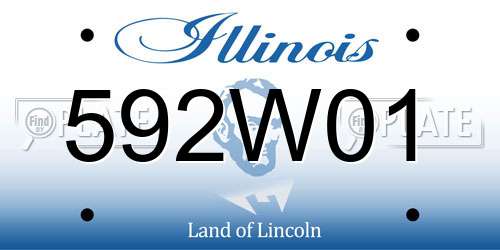 592W01 Illinois License Plate