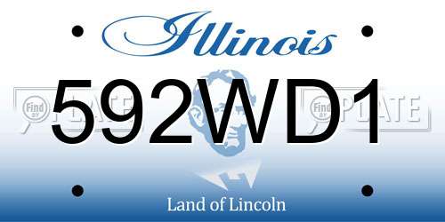 592WD1 Illinois License Plate