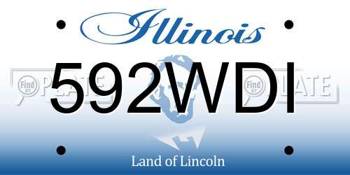 592WDI Illinois License Plate