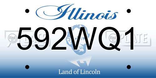 592WQ1 Illinois License Plate