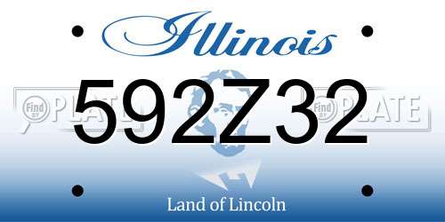 592Z32 Illinois License Plate