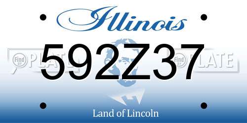 592Z37 Illinois License Plate