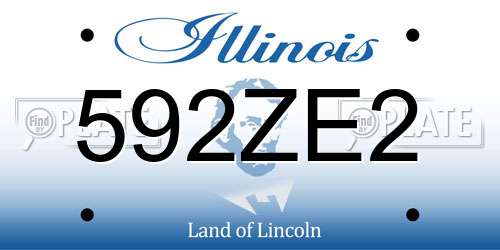 592ZE2 Illinois License Plate