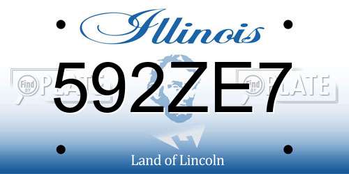 592ZE7 Illinois License Plate