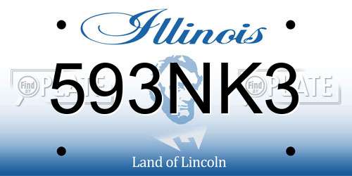 593NK3 Illinois License Plate
