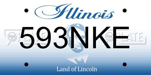593NKE Illinois License Plate