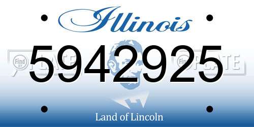 5942925 Illinois License Plate