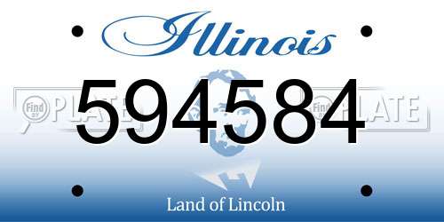 594584 Illinois License Plate