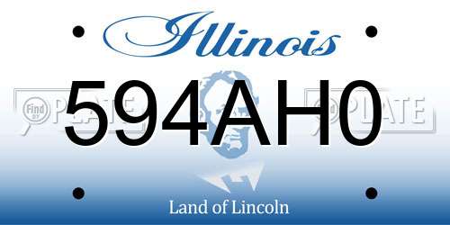 594AH0 Illinois License Plate