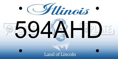 594AHD Illinois License Plate
