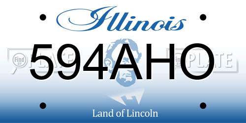 594AHO Illinois License Plate