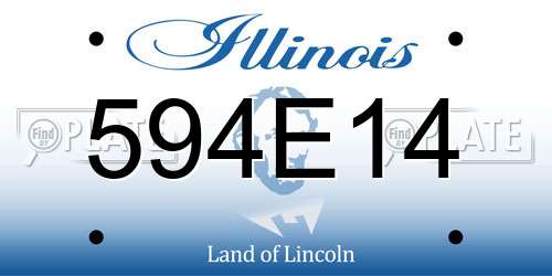 594E14 Illinois License Plate