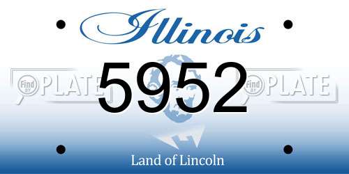 5952 Illinois License Plate