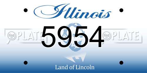 5954 Illinois License Plate