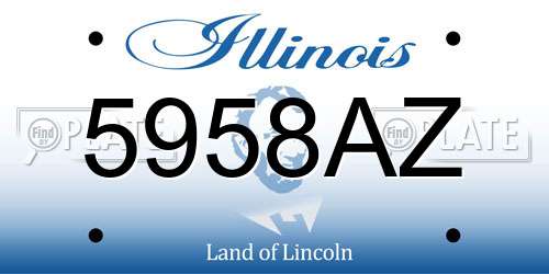 5958AZ Illinois License Plate