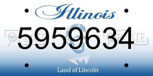 5959634 Illinois License Plate