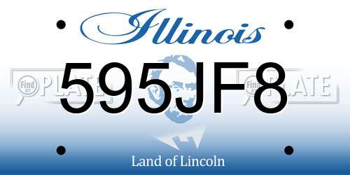 595JF8 Illinois License Plate