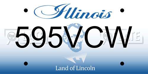 595VCW Illinois License Plate