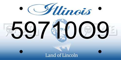 59710O9 Illinois License Plate
