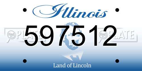 597512 Illinois License Plate