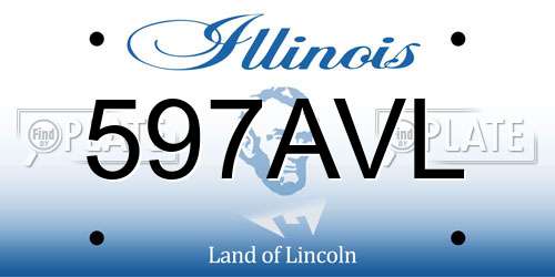 597AVL Illinois License Plate