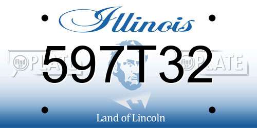 597T32 Illinois License Plate