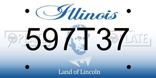 597T37 Illinois License Plate