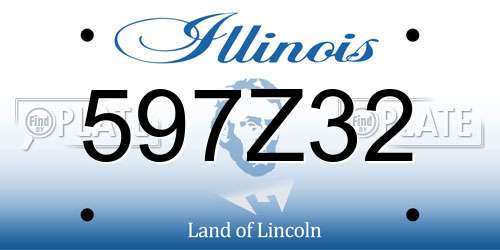 597Z32 Illinois License Plate