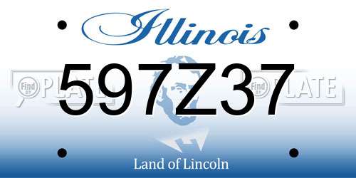 597Z37 Illinois License Plate