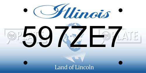 597ZE7 Illinois License Plate