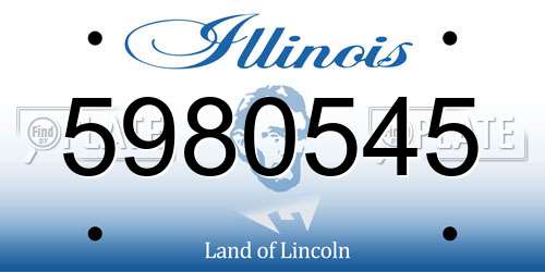 5980545 Illinois License Plate