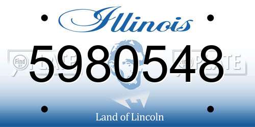 5980548 Illinois License Plate