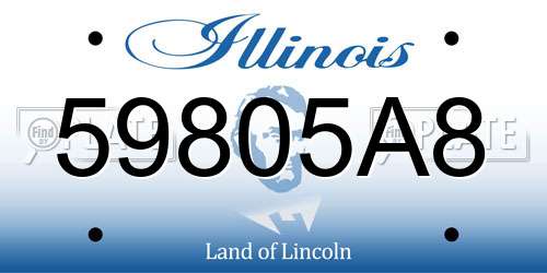 59805A8 Illinois License Plate